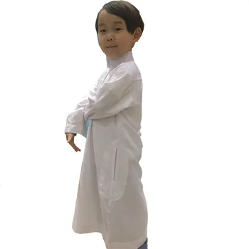 Белая Джубба с мягкой вышивкой RandomThawb, детская исламская одежда, халат для мальчиков