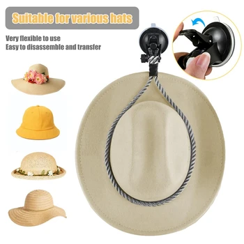 Вешалка для ковбойских шляп, 2 предмета, веревочный держатель для шляп ручной работы для вашего автомобиля с присоской