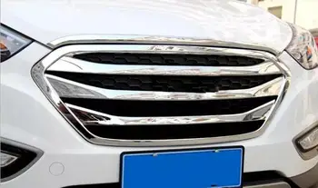 Высококачественная хромированная решетка радиатора из АБС-пластика, капот, отделка крышки двигателя, внешняя отделка, аксессуары для укладки Hyundai IX35 2010-2015 YF