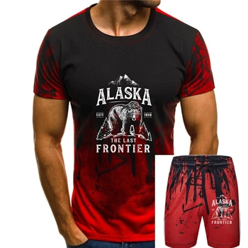 новая мужская рубашка Alaska T Shirt The Last Frontier Bear Home Men menGifts