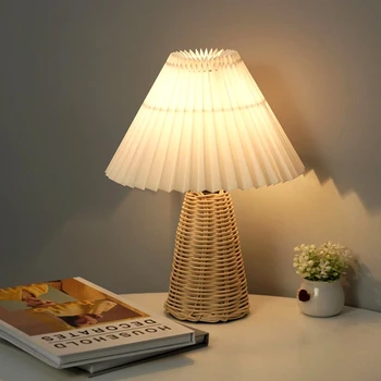Скандинавская Плиссированная настольная лампа DIY Складная USB Художественная Атмосфера Прикроватный ночник для спальни Украшение дома