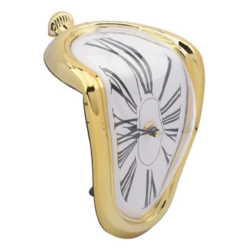 Пластиковые Серебристо-кварцевые часы с батарейным питанием в стиле Дали, декоративные Настенные часы в стиле спальни, Сюрреалистические Плавящиеся Настенные часы